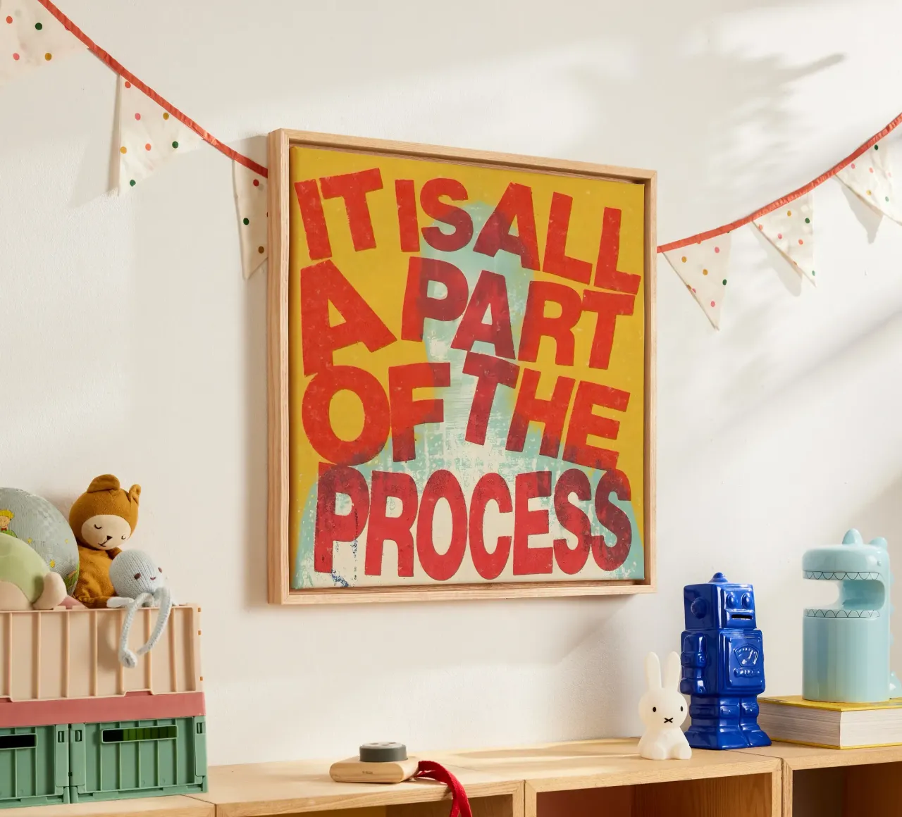 ALL A PART OF THE PROCESS tela con Cornice a cassetta da Type & Tape