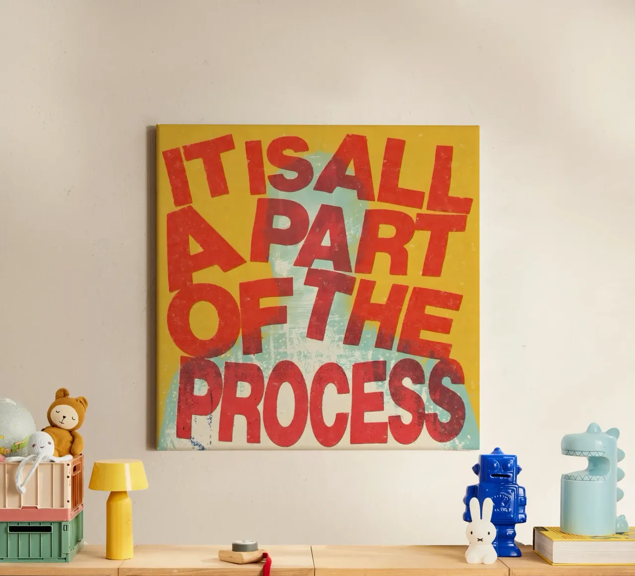 ALL A PART OF THE PROCESS tela con Cornice a cassetta da Type & Tape