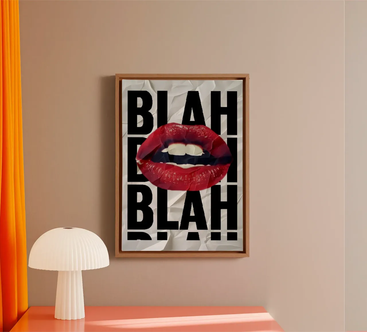 BLAH tela con Cornice a cassetta da Type & Tape