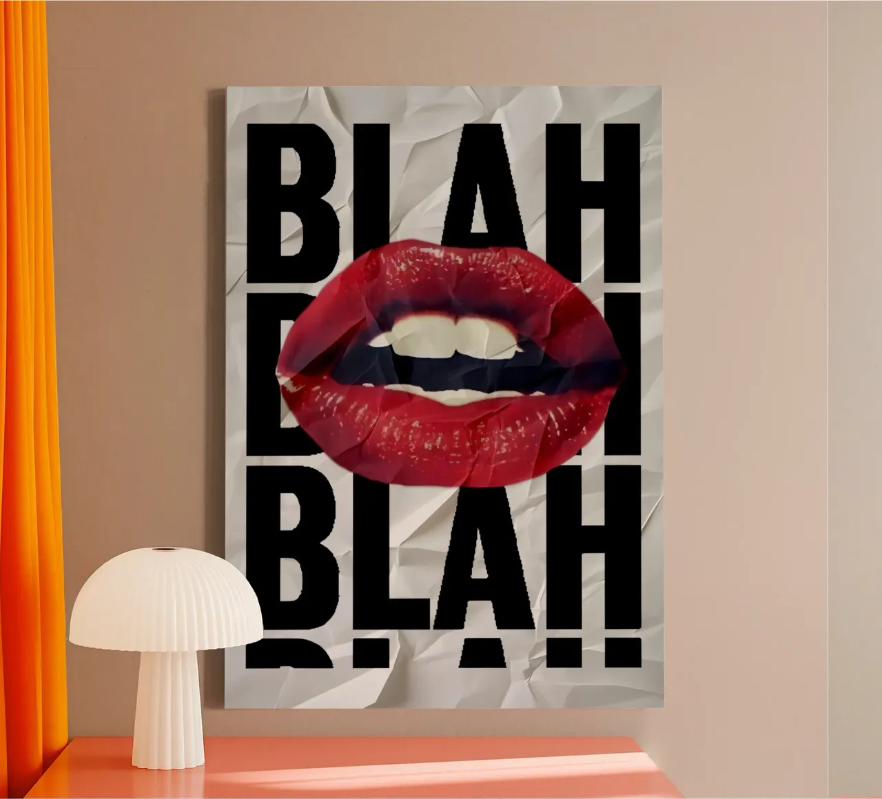 BLAH tela con Cornice a cassetta da Type & Tape