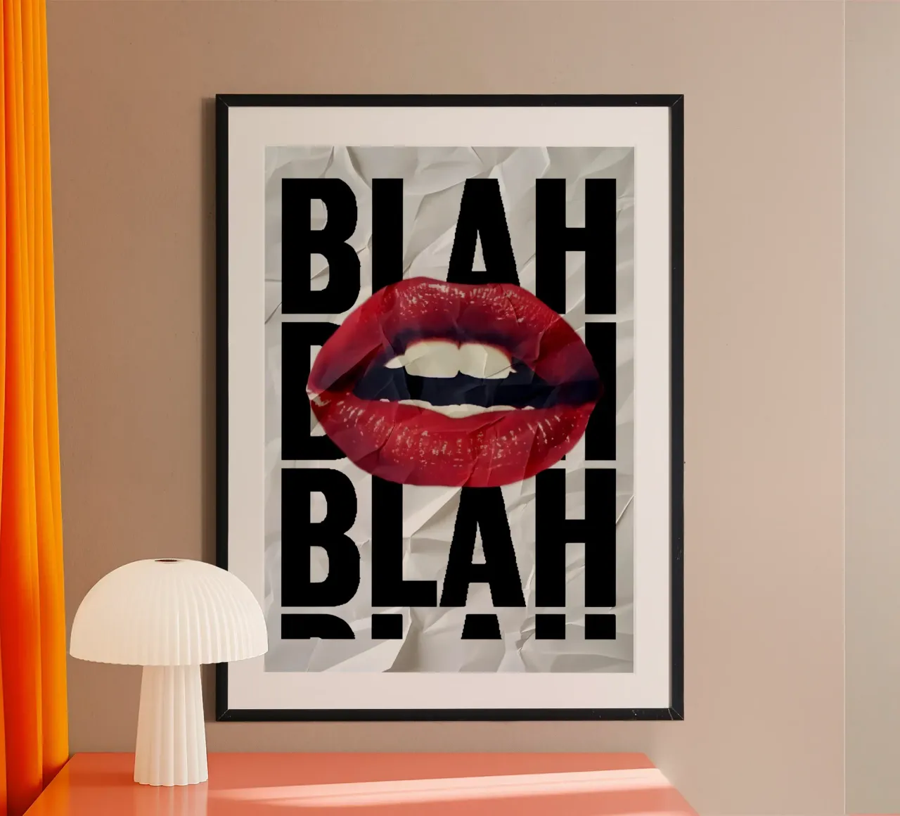 BLAH poster con telaio in plastica da Type & Tape