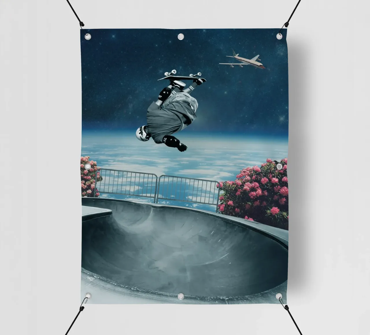 Pro Skater - Collage cosmico surreale telo in pvc da Dapidoka