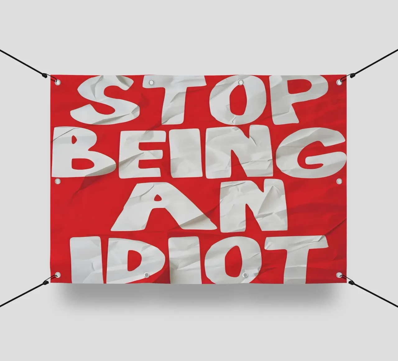 STOP BEING AN IDIOT telo in pvc da Type & Tape