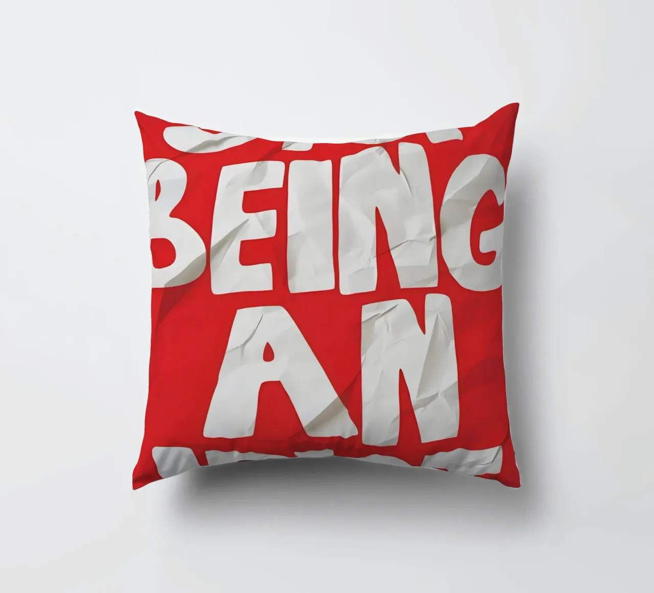 STOP BEING AN IDIOT cuscino da Type & Tape