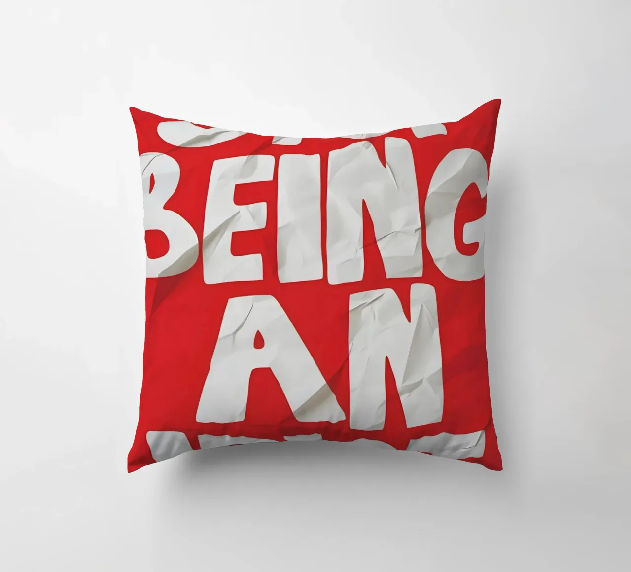 STOP BEING AN IDIOT cuscino da Type & Tape