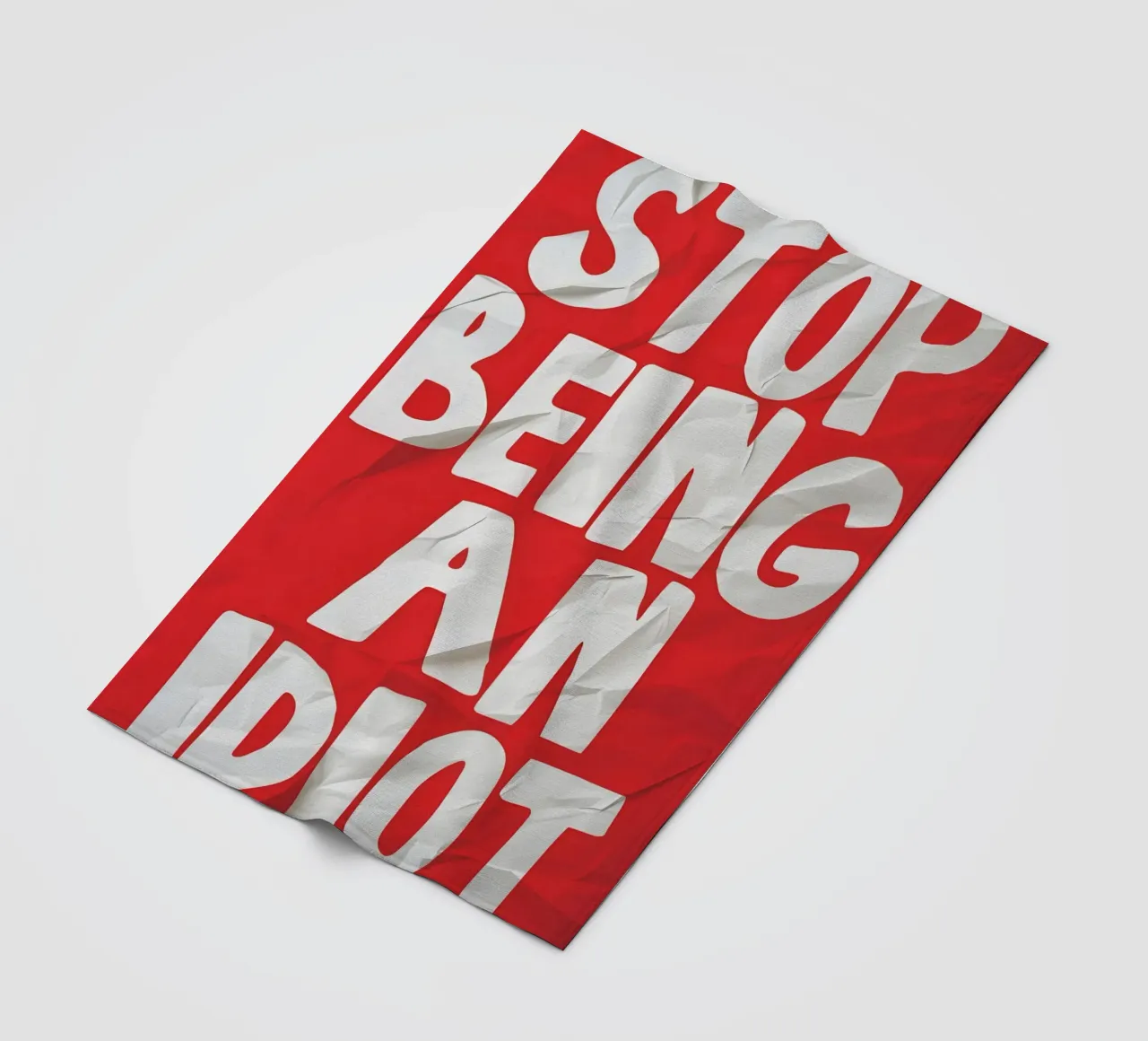 STOP BEING AN IDIOT coperta in pile da Type & Tape