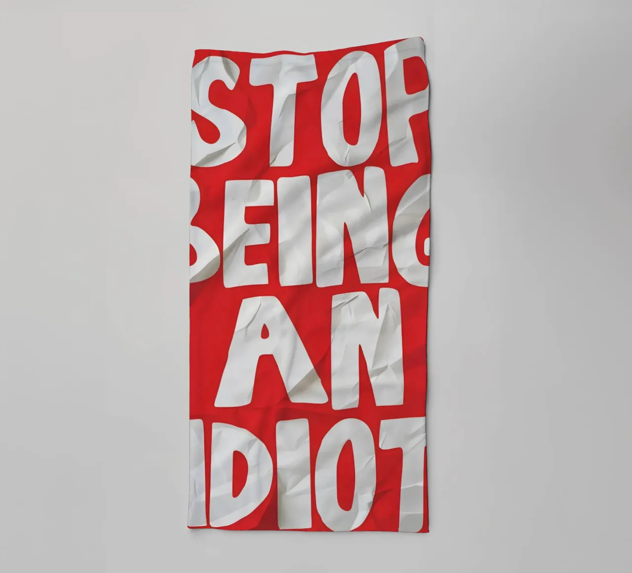 STOP BEING AN IDIOT asciugamano da bagno da Type & Tape