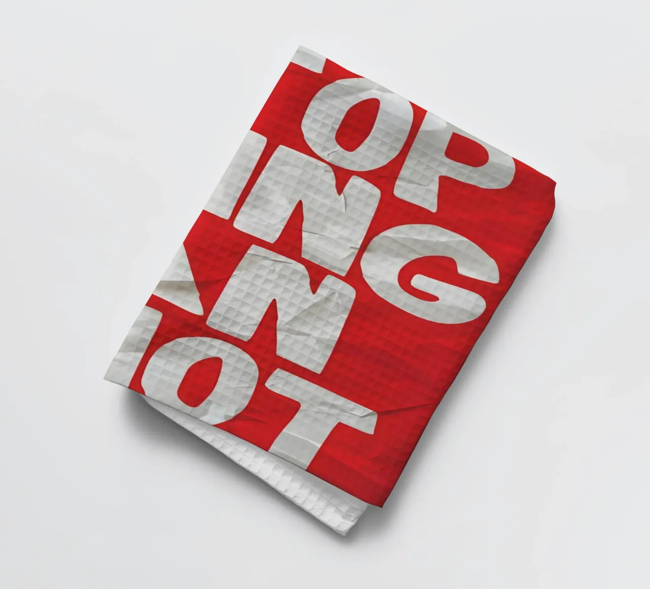 STOP BEING AN IDIOT canovaccio da cucina da Type & Tape