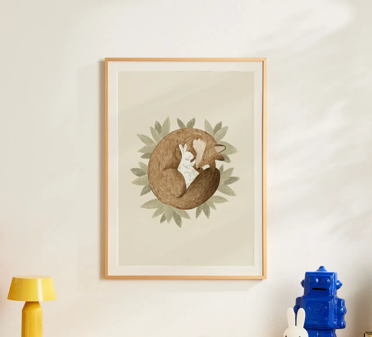 Anna Lunak - Volpe e coniglio poster con telaio in plastica da muench benjamin