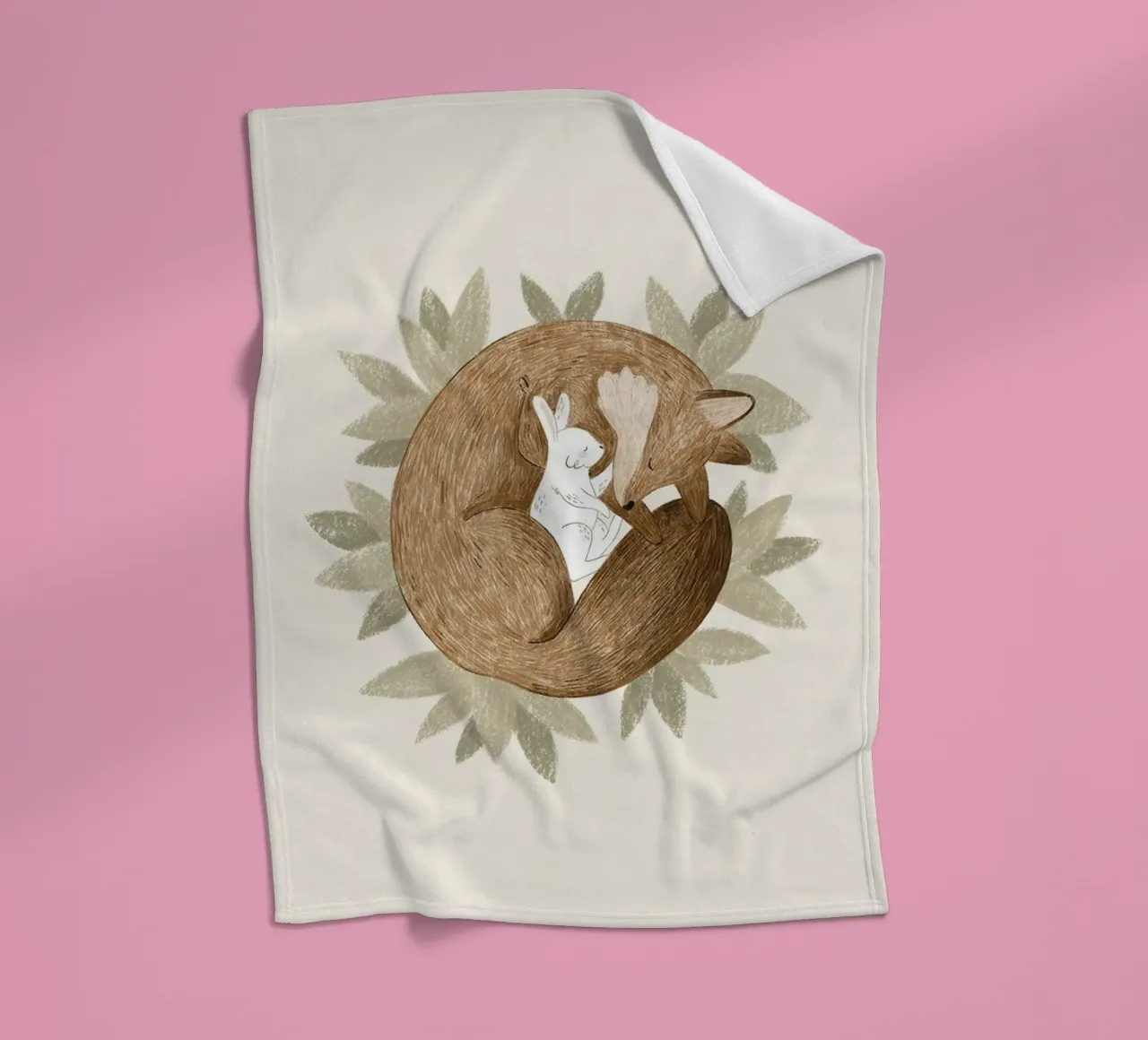 Anna Lunak - Volpe e coniglio coperta in pile da muench benjamin