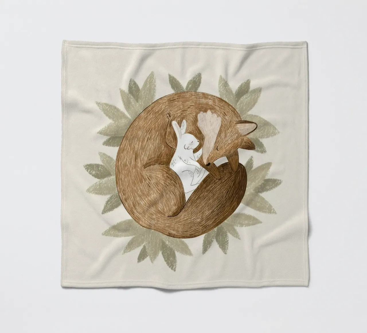 Anna Lunak - Volpe e coniglio coperta in pile da muench benjamin