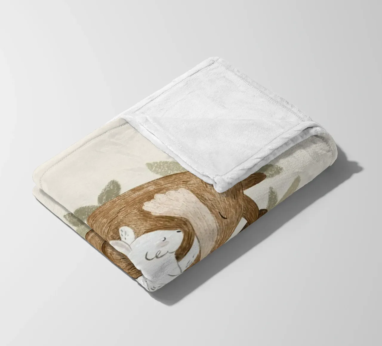 Anna Lunak - Volpe e coniglio coperta in pile da muench benjamin