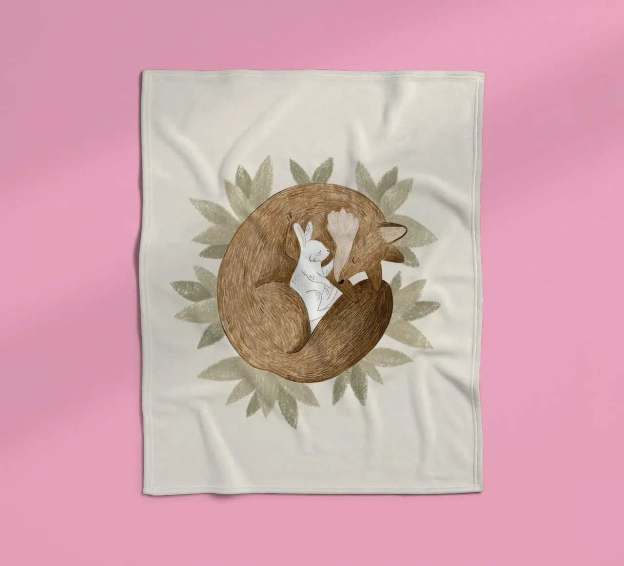 Anna Lunak - Volpe e coniglio coperta in pile da muench benjamin