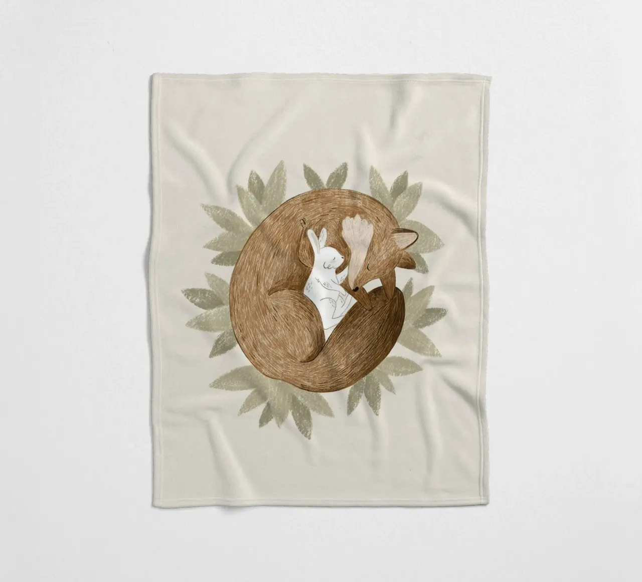 Anna Lunak - Volpe e coniglio coperta in pile da muench benjamin