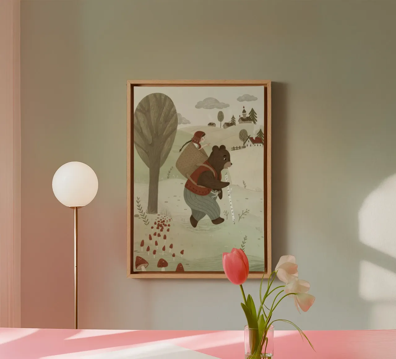 Anna Lunak - Mascha e l'orso tela con Cornice a cassetta da muench benjamin