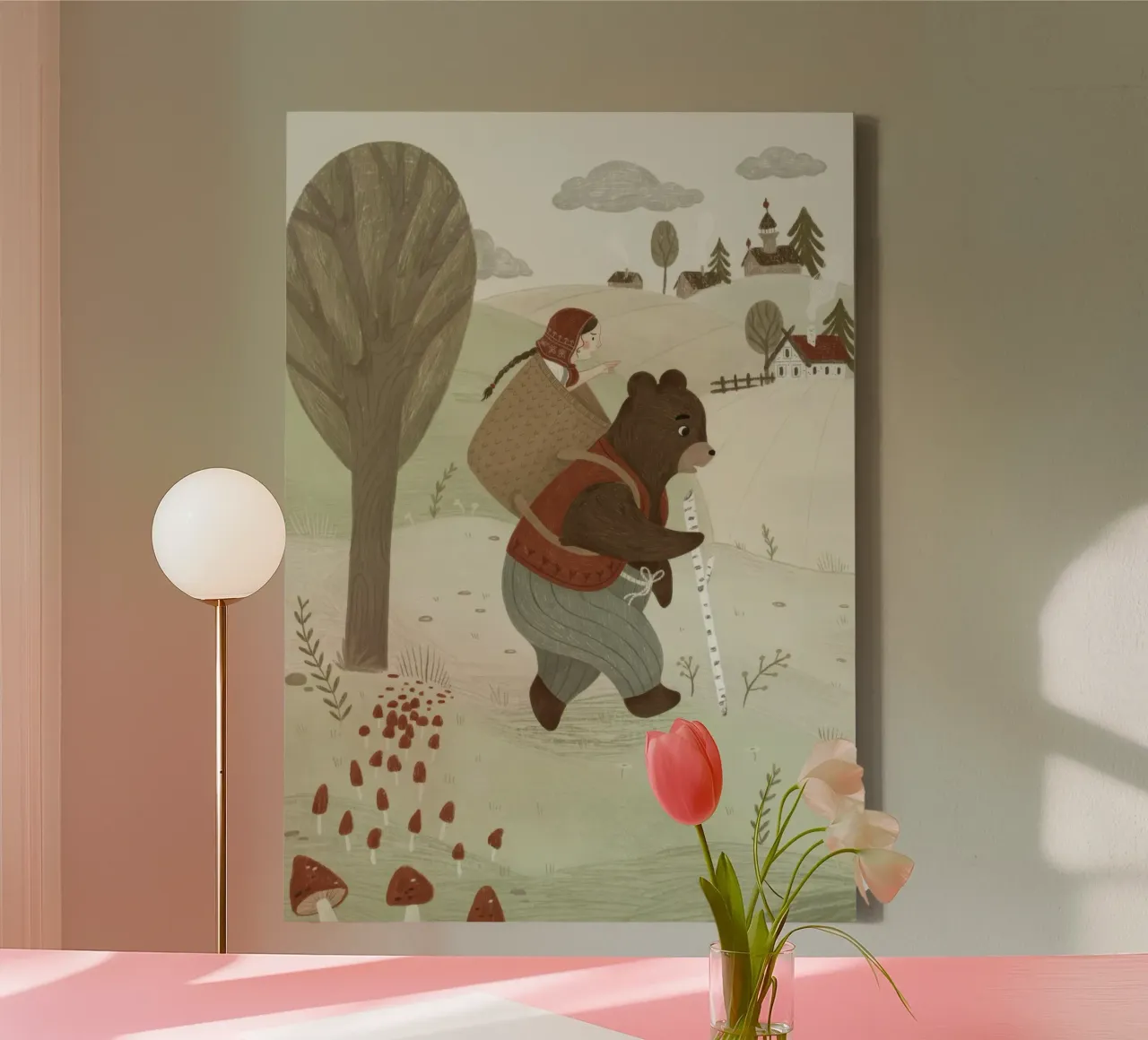 Anna Lunak - Mascha e l'orso tela con Cornice a cassetta da muench benjamin