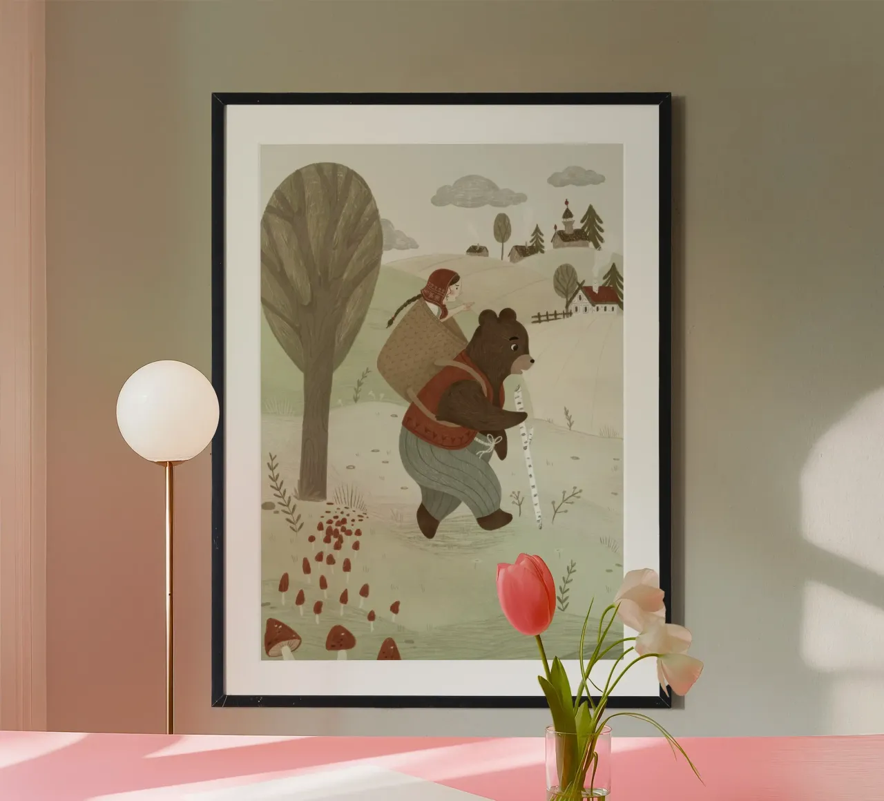 Anna Lunak - Mascha e l'orso poster con telaio in plastica da muench benjamin