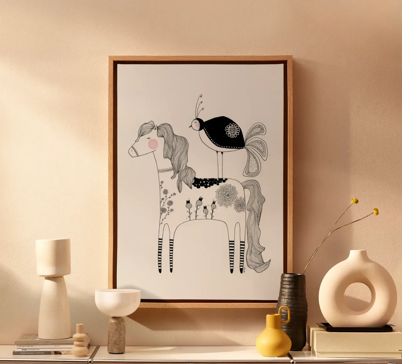 Bianca Peters - The dotted Horse tela con Cornice a cassetta da muench benjamin