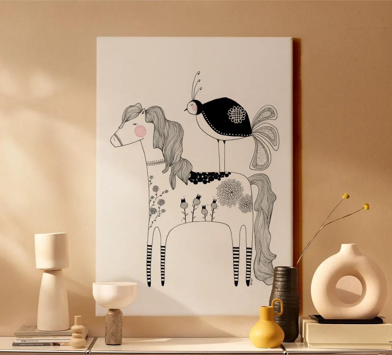 Bianca Peters - The dotted Horse tela con Cornice a cassetta da muench benjamin