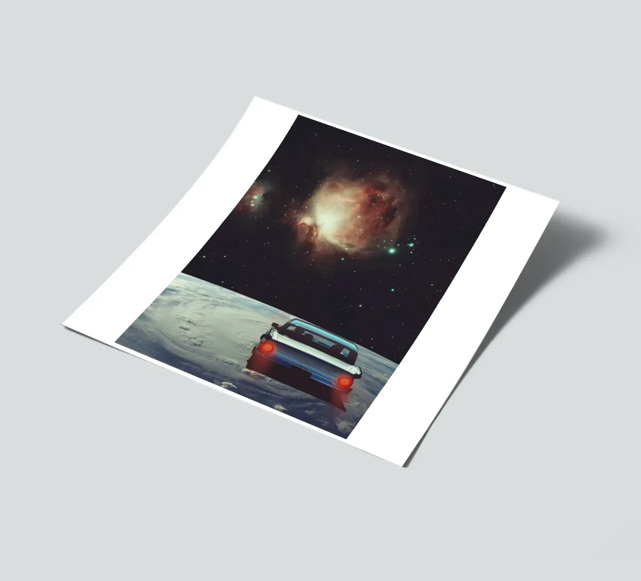 Destination Unknown – Surreal Cosmic Drive sticker sheet by Dapidoka