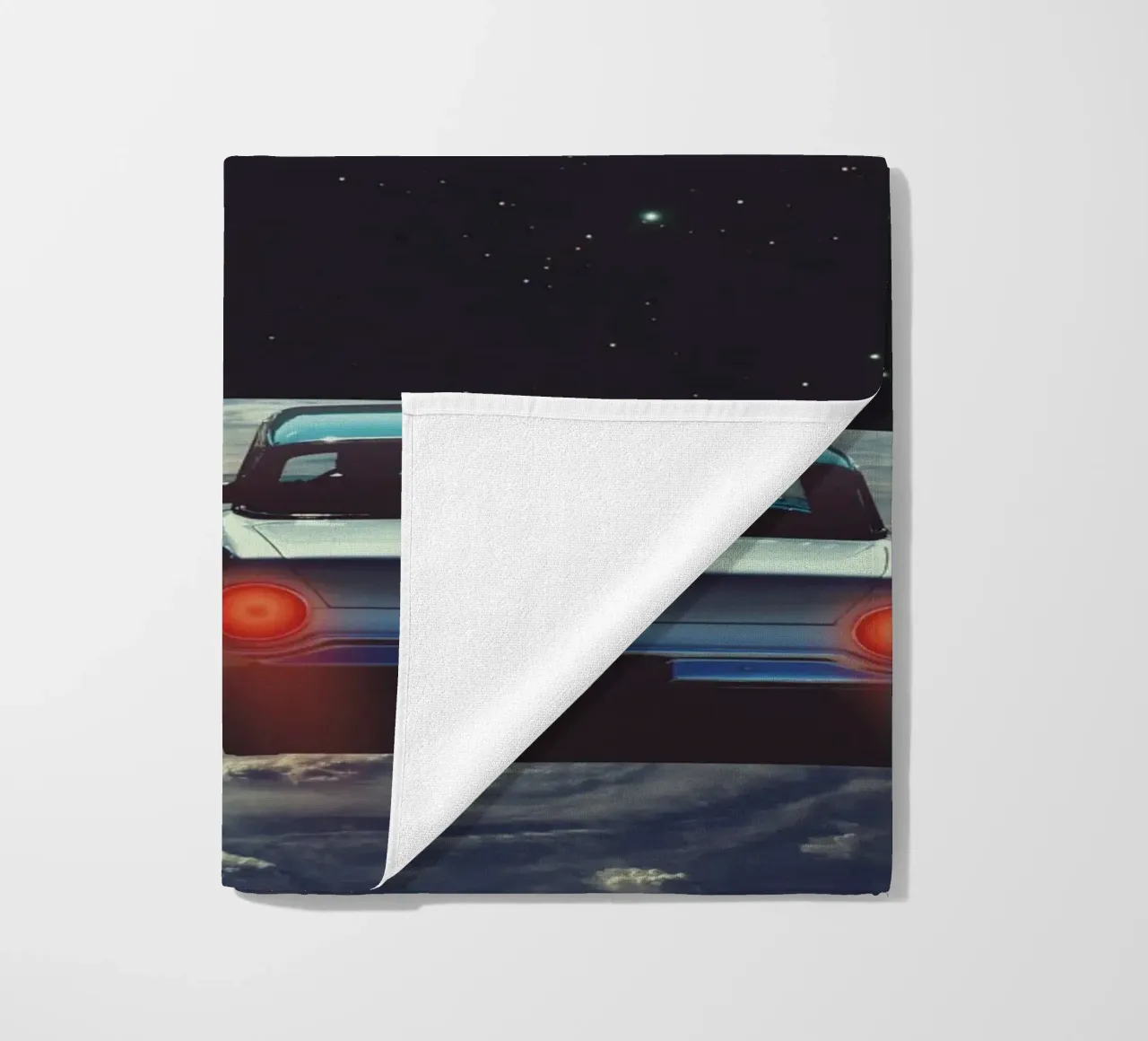 Destination Unknown – Surreal Cosmic Drive beach towel by Dapidoka
