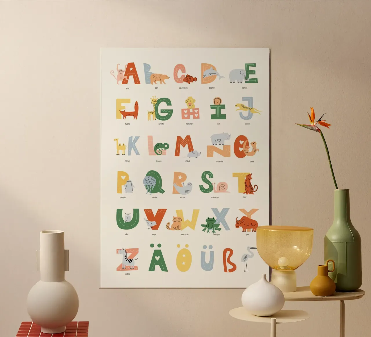 ABC tedesco poster con telaio in plastica da muench benjamin