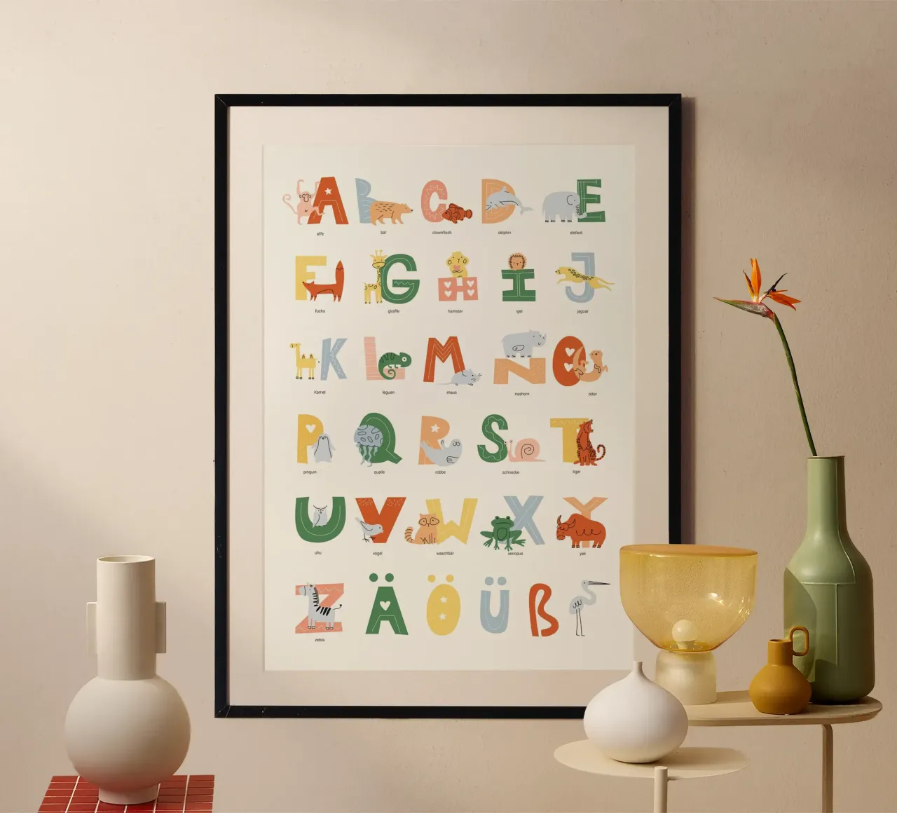 ABC tedesco poster con telaio in plastica da muench benjamin