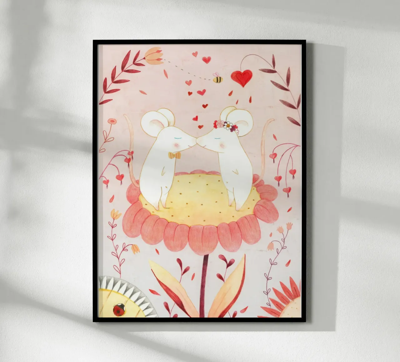 Judith Loske - Coniglietto di San Valentino poster con telaio in alluminio da muench benjamin