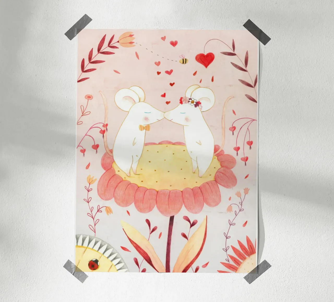 Judith Loske - Coniglietto di San Valentino poster con telaio in alluminio da muench benjamin