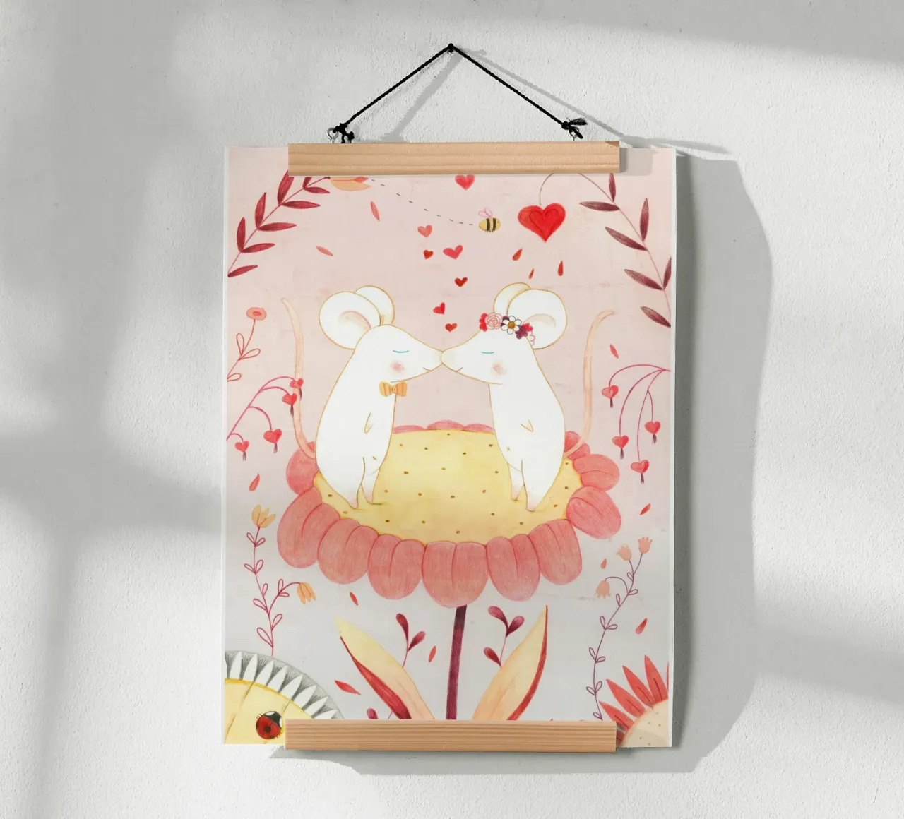 Judith Loske - Coniglietto di San Valentino poster con telaio in alluminio da muench benjamin