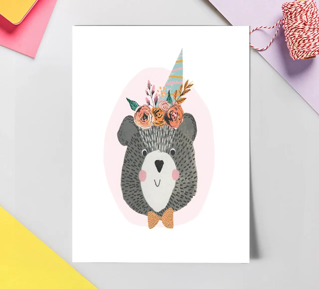 Lisa Dolson - Orso di compleanno foglio adesivo da muench benjamin