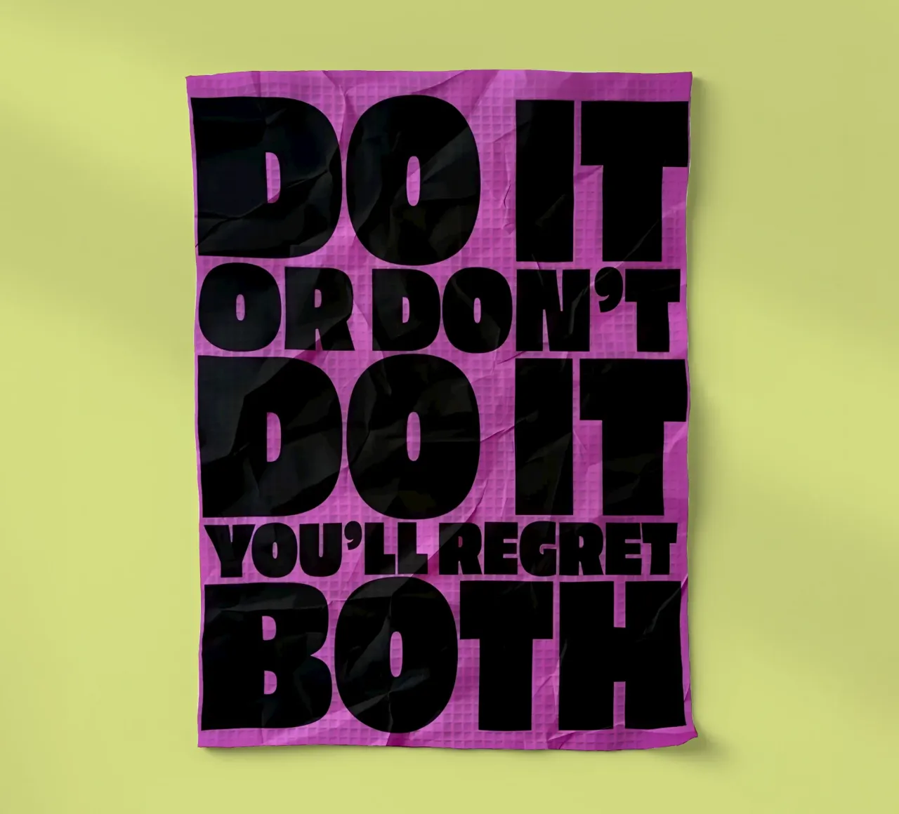 DO IT OR DONT DO YOU'LL REGRET BOTH canovaccio da cucina da Type & Tape