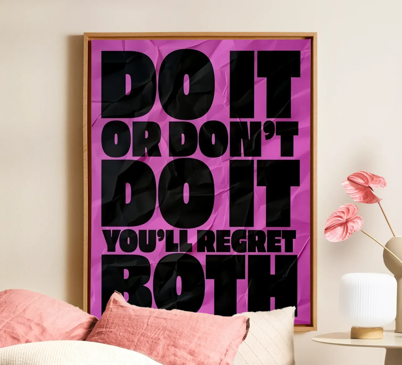 DO IT OR DONT DO YOU'LL REGRET BOTH tela con Cornice a cassetta da Type & Tape