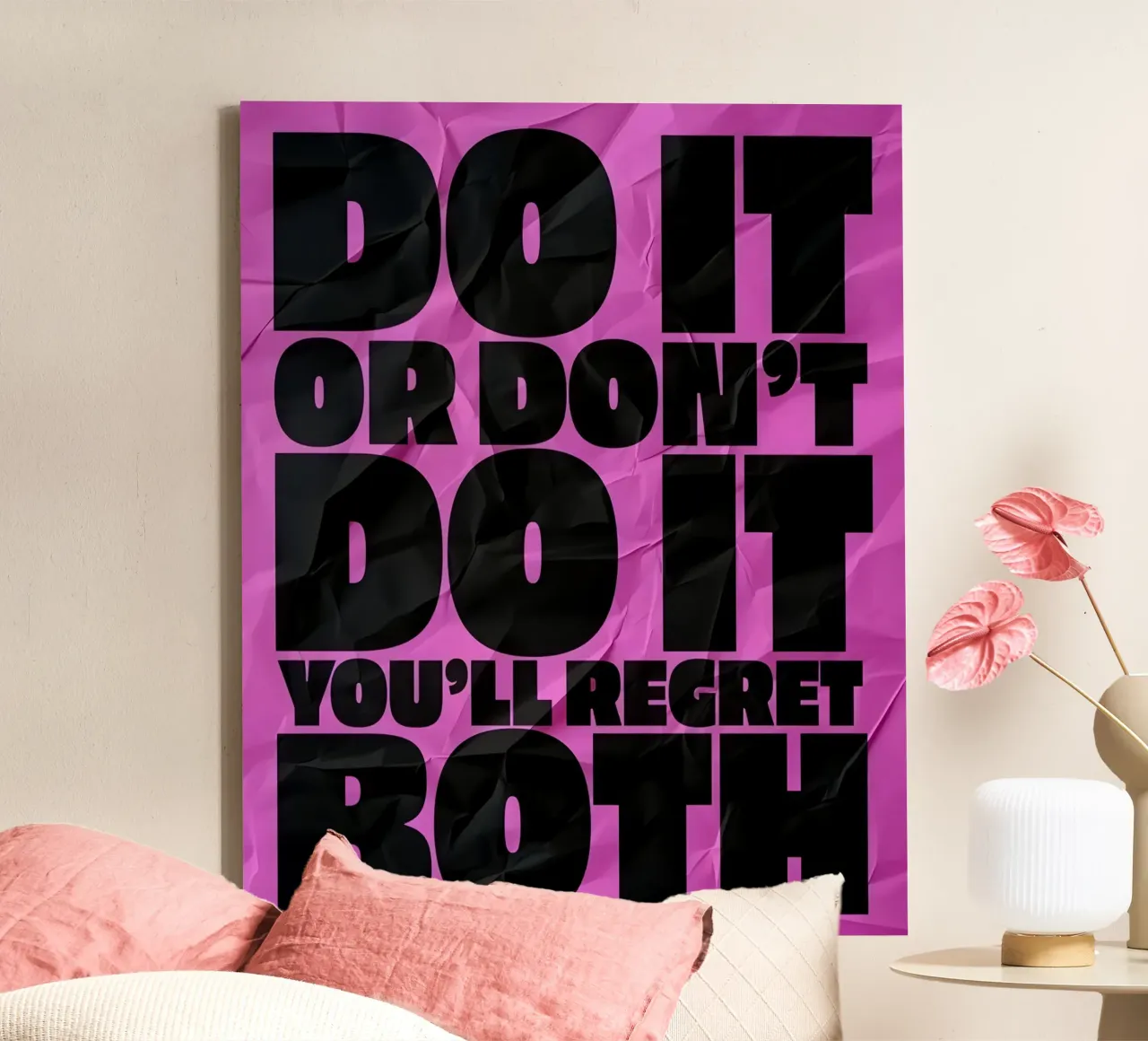 DO IT OR DONT DO YOU'LL REGRET BOTH tela con Cornice a cassetta da Type & Tape