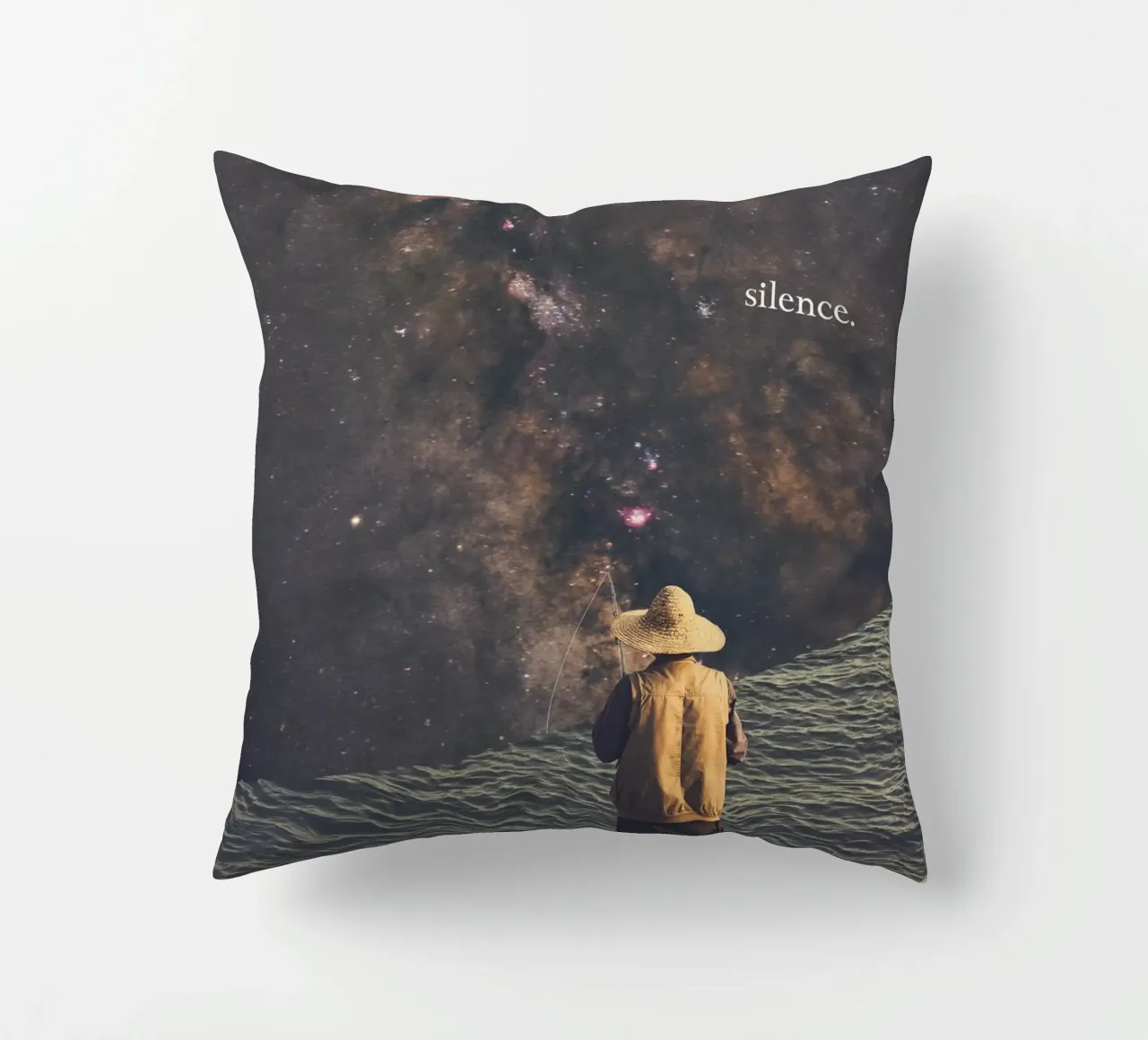 Silenzio - Pescatore cosmico cuscino da Dapidoka