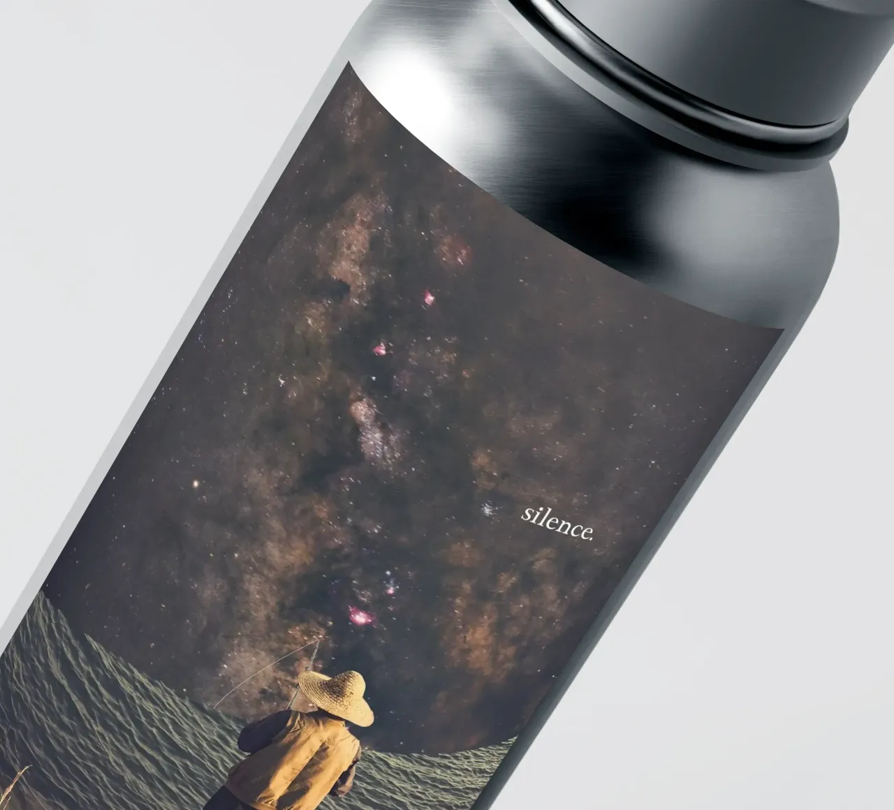 Silenzio - Pescatore cosmico adesivo da Dapidoka