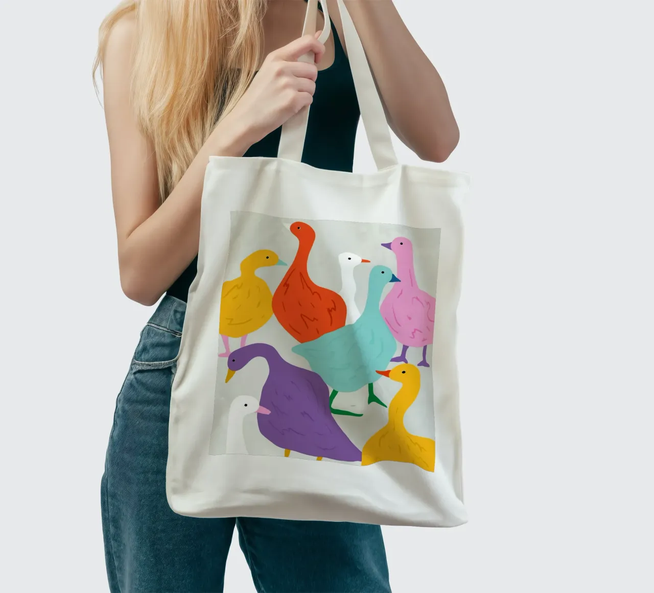 Anatra in giro borsa in juta da 83oranges