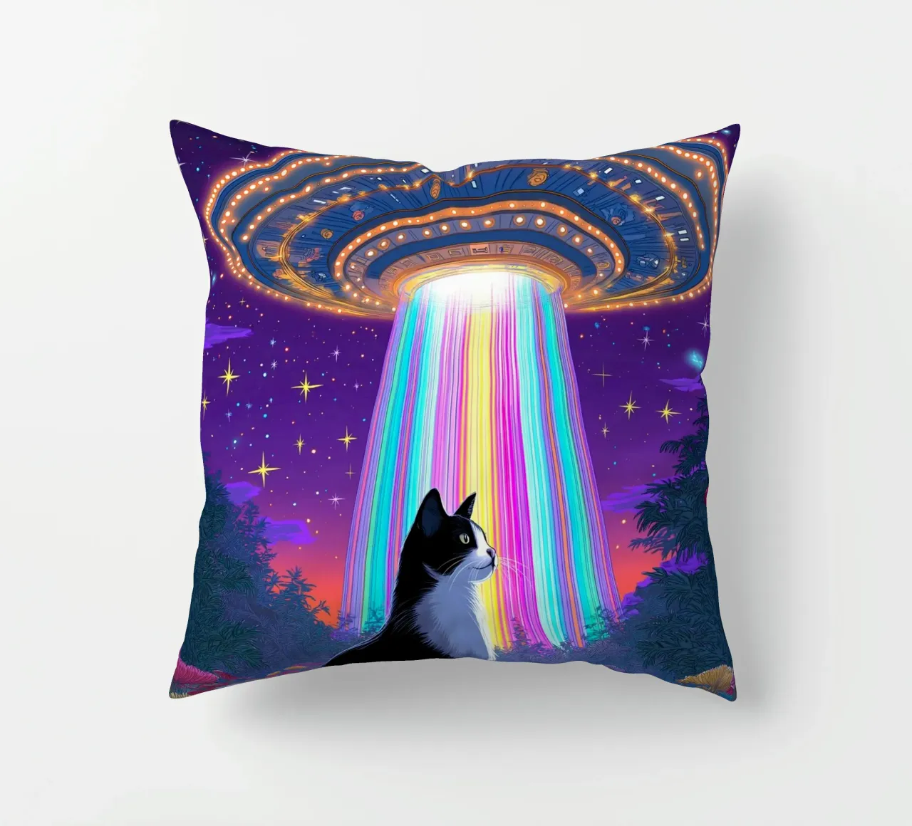 Gatto e UFO cuscino da Fleur de Lys