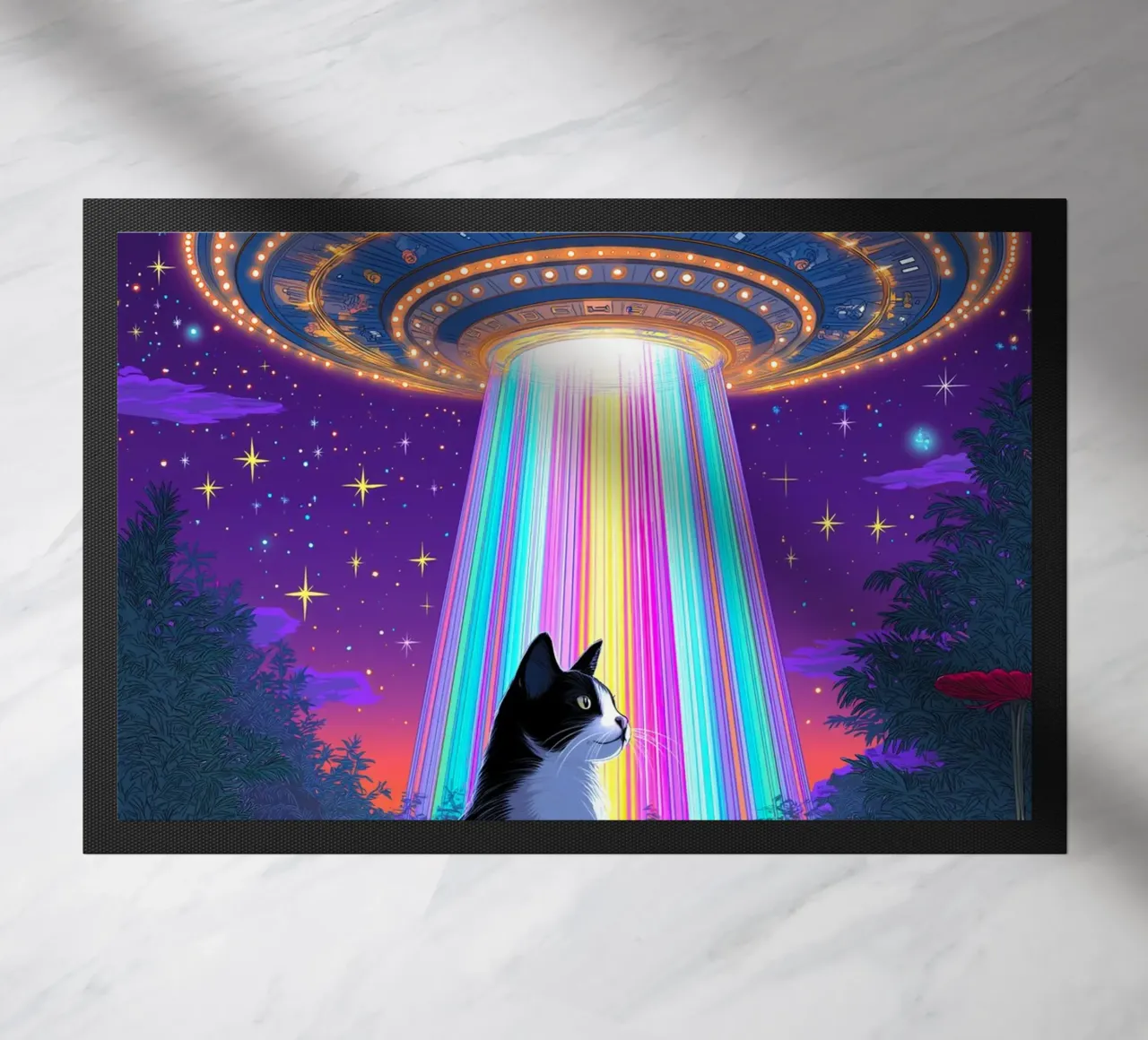 Gatto e UFO zerbino da Fleur de Lys