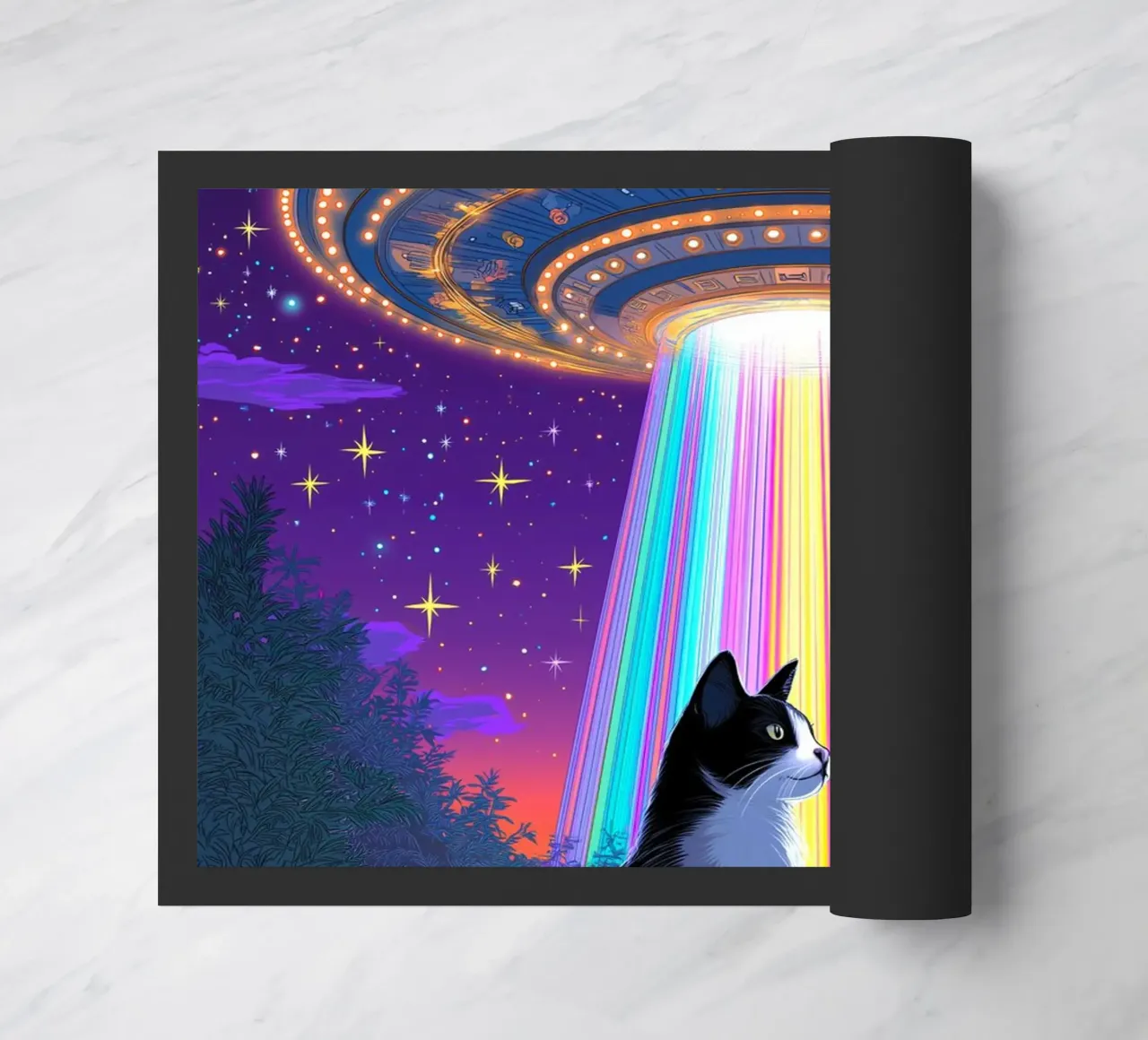 Gatto e UFO zerbino da Fleur de Lys