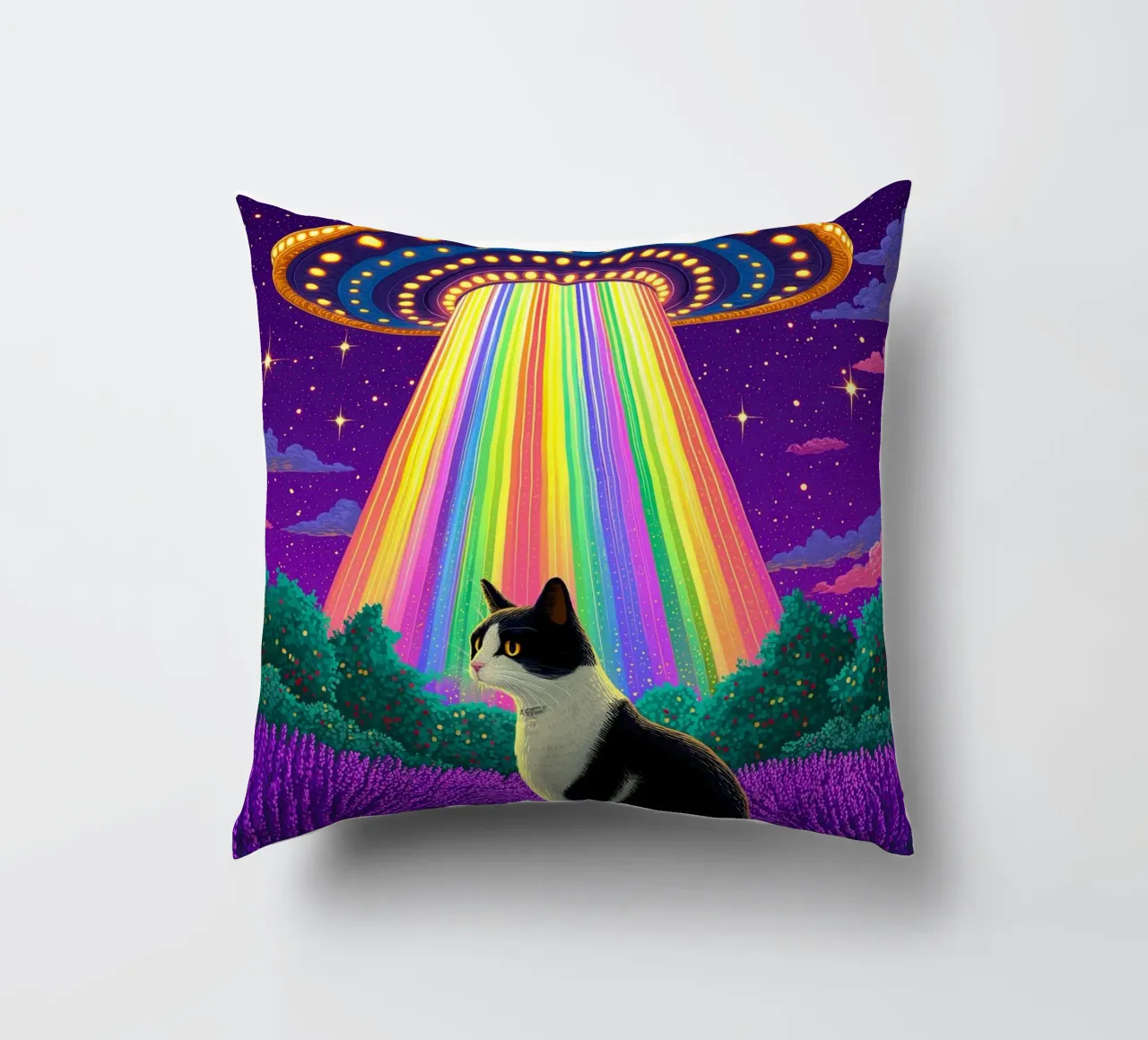 Gatto e UFO cuscino da Fleur de Lys