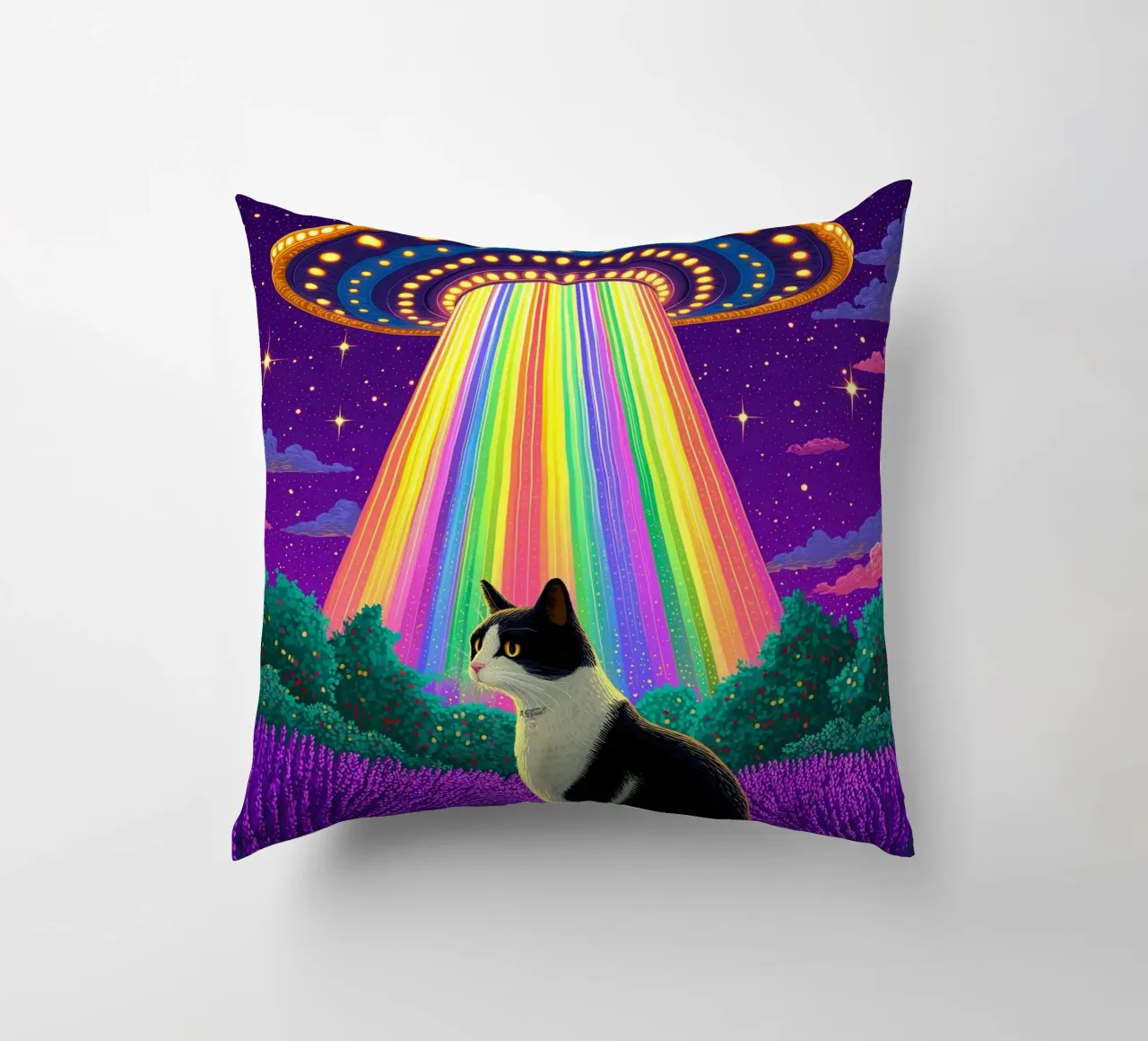 Gatto e UFO cuscino da Fleur de Lys