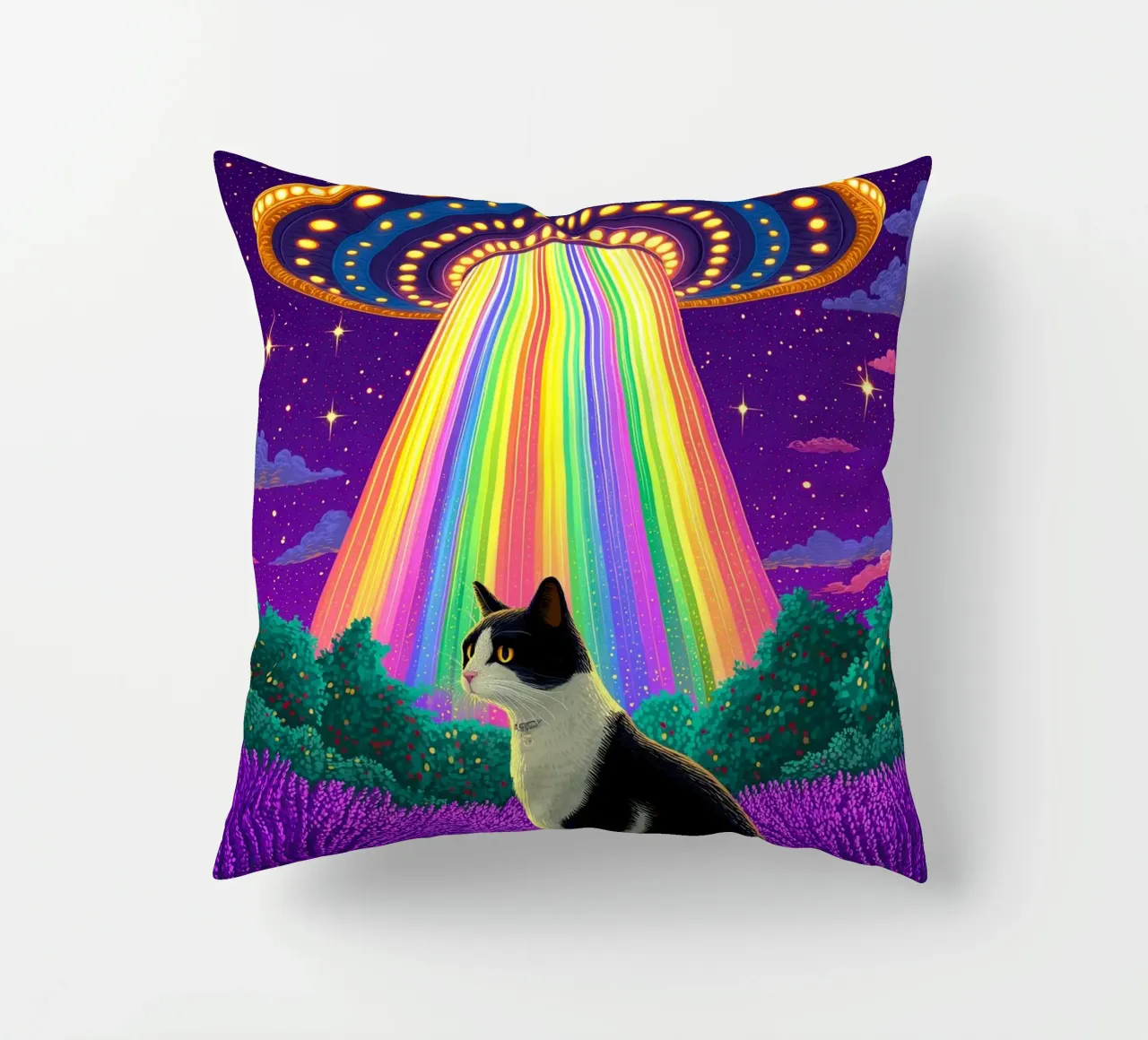 Gatto e UFO cuscino da Fleur de Lys