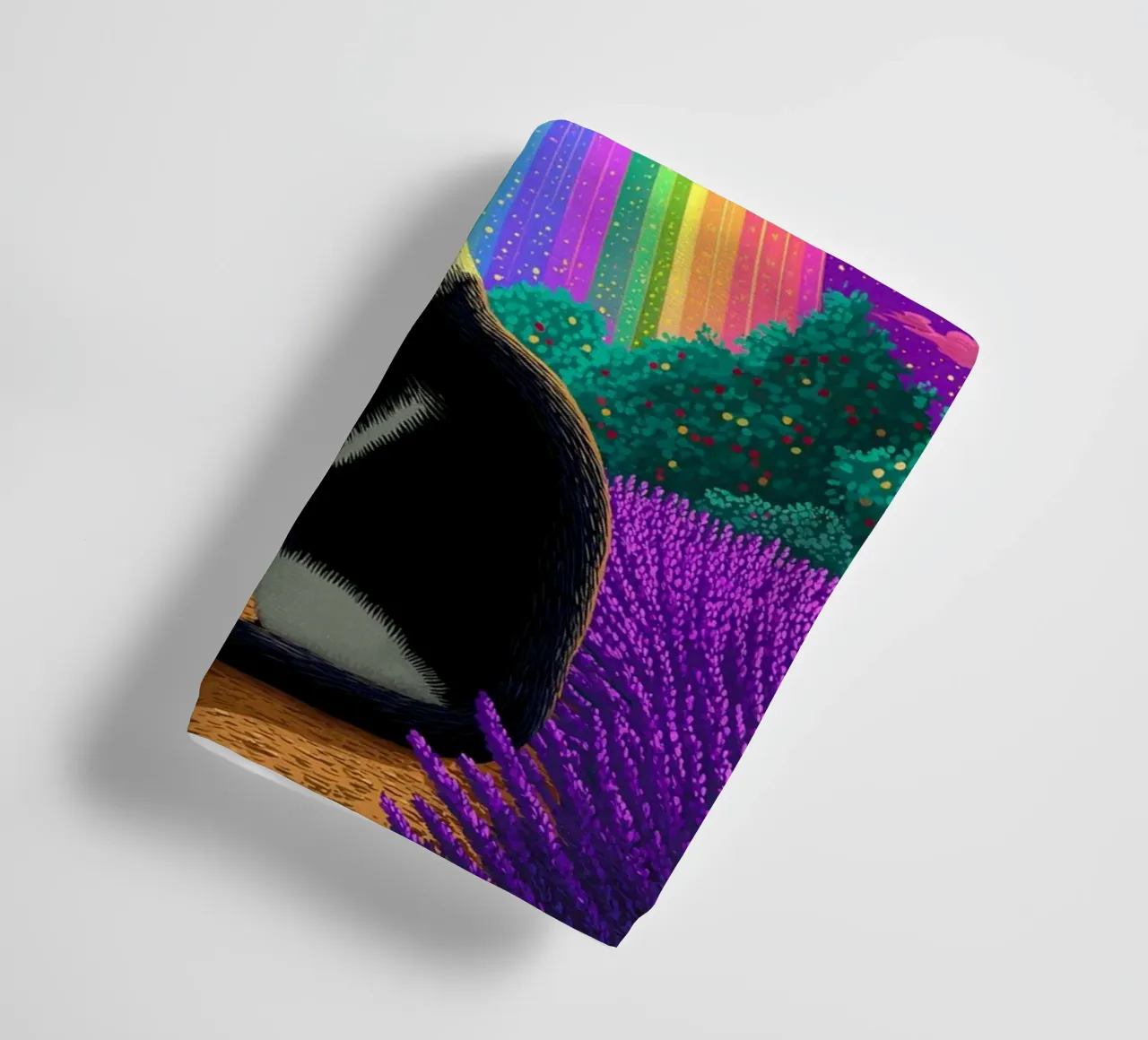 Cat and UFO towel by Fleur de Lys