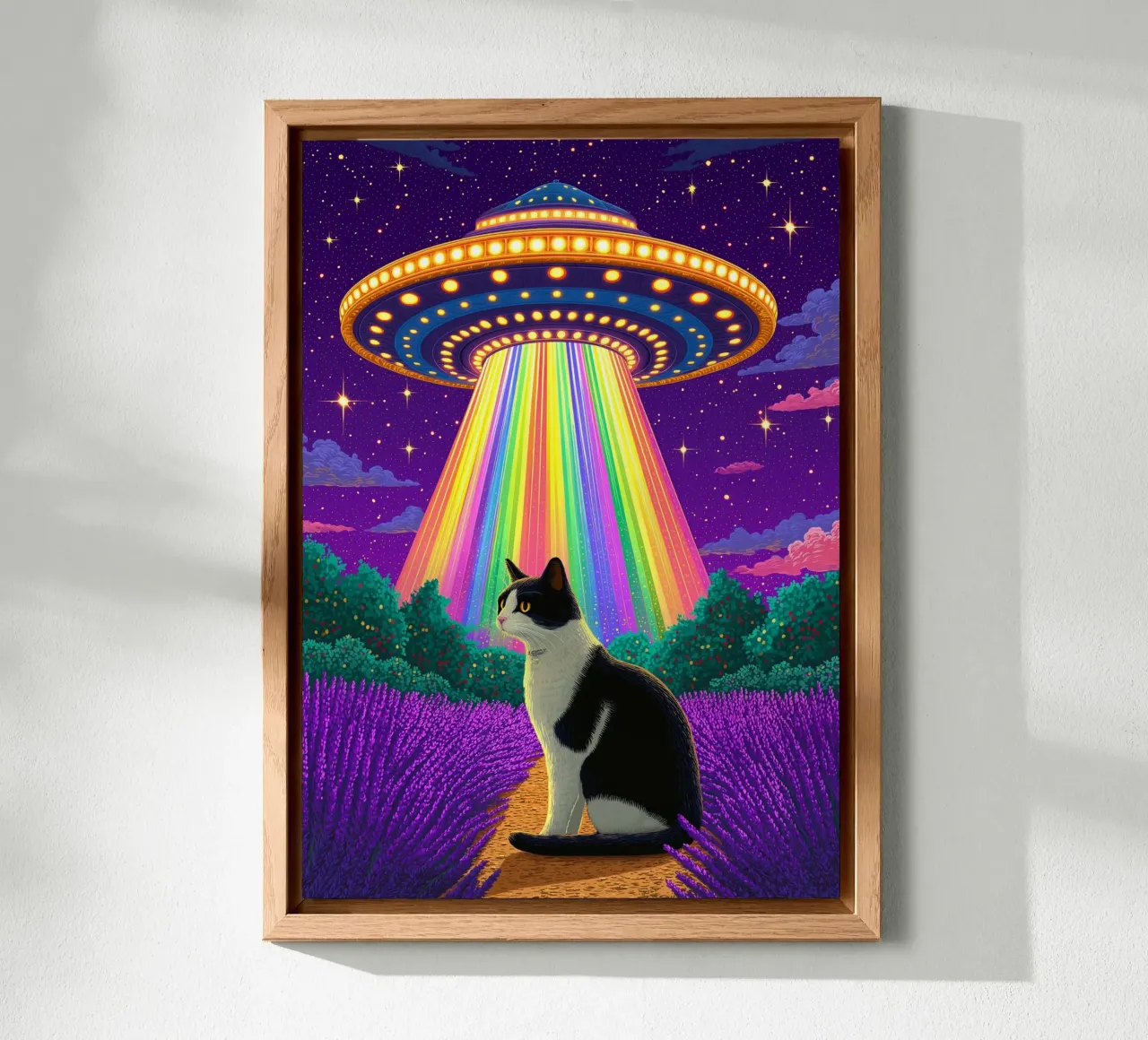 Gatto e UFO alluminio dibond da Fleur de Lys