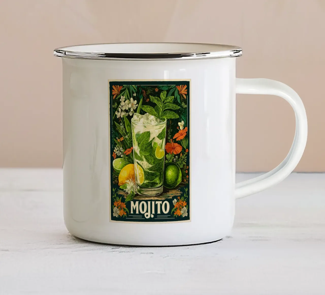 Cocktail Mojito tazza in smalto da Fleur de Lys