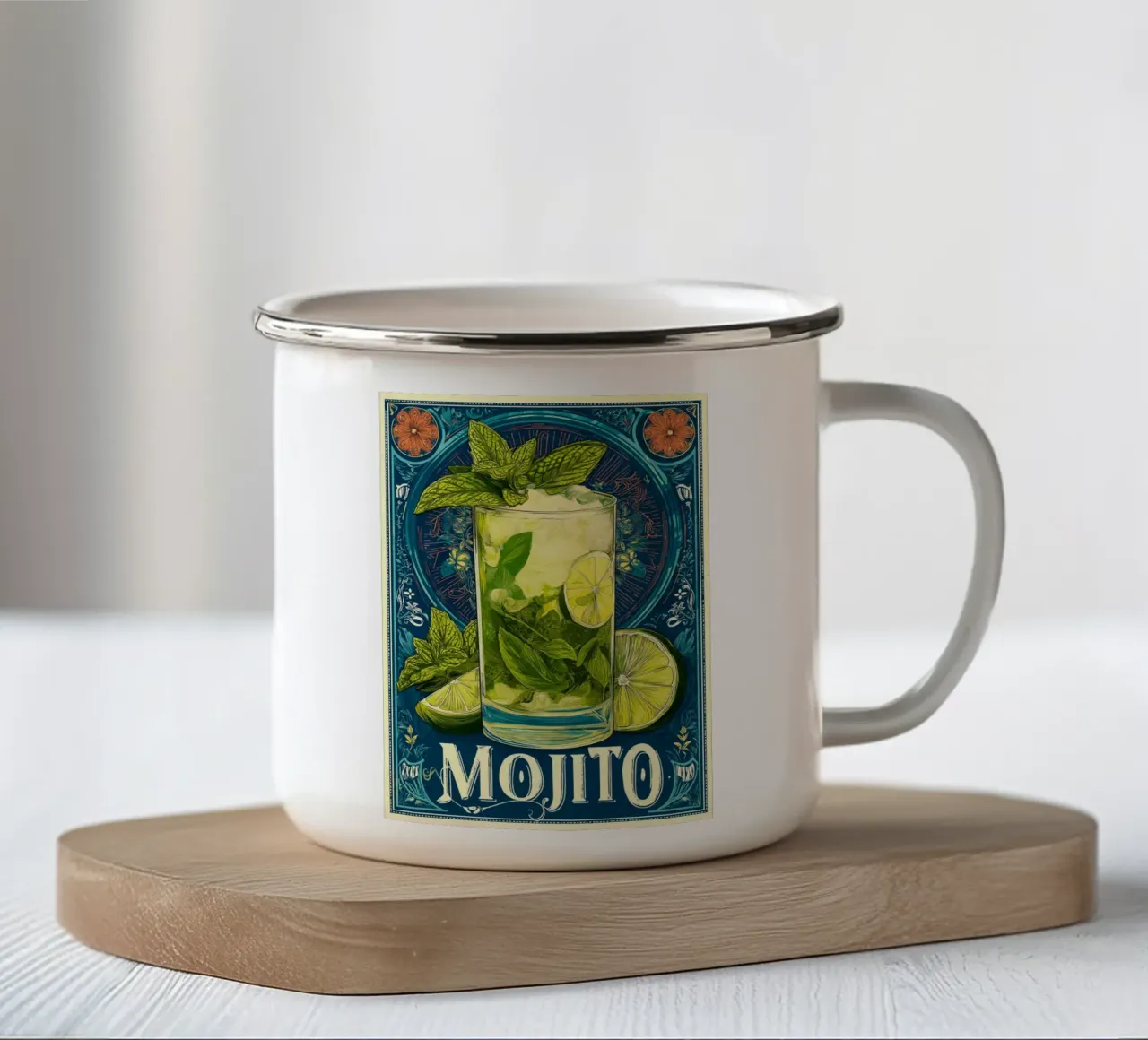 Cocktail Mojito Art tazza in smalto da Fleur de Lys