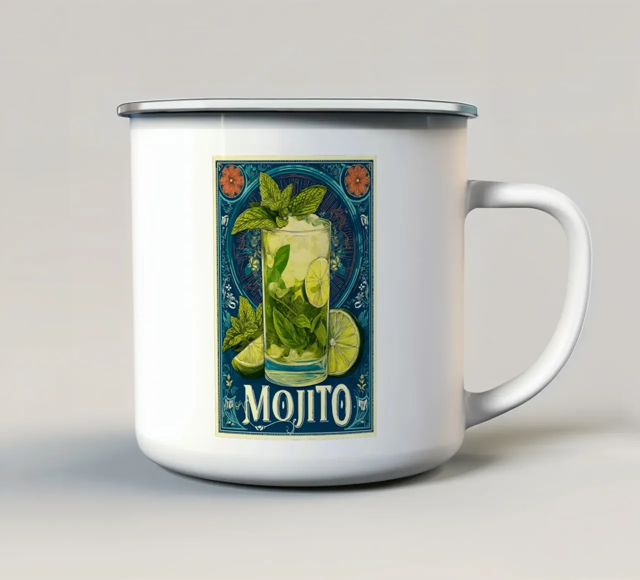 Cocktail Mojito Art tazza in smalto da Fleur de Lys
