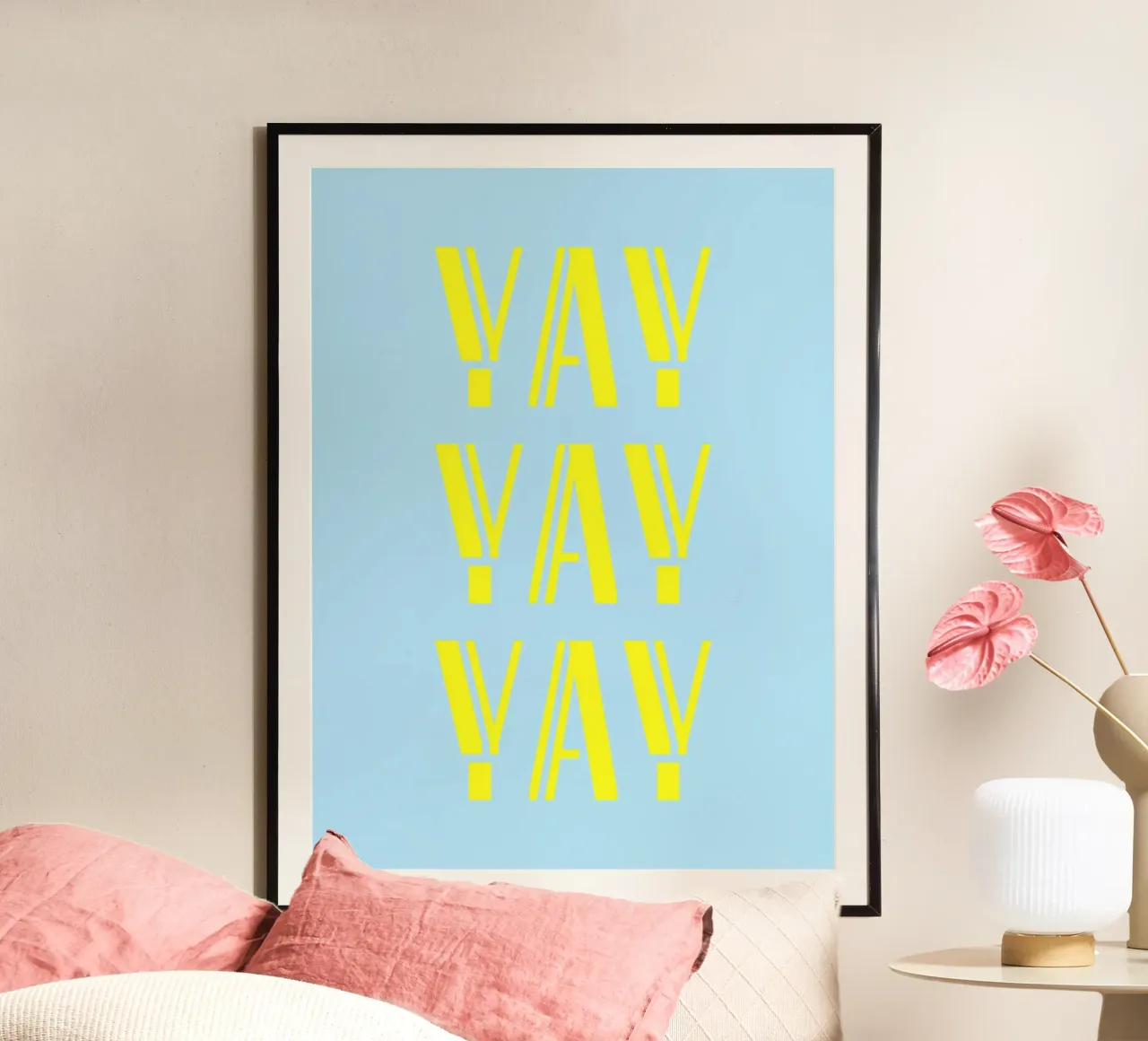 Yay 2 poster con telaio in legno da The Type Club Tokyo