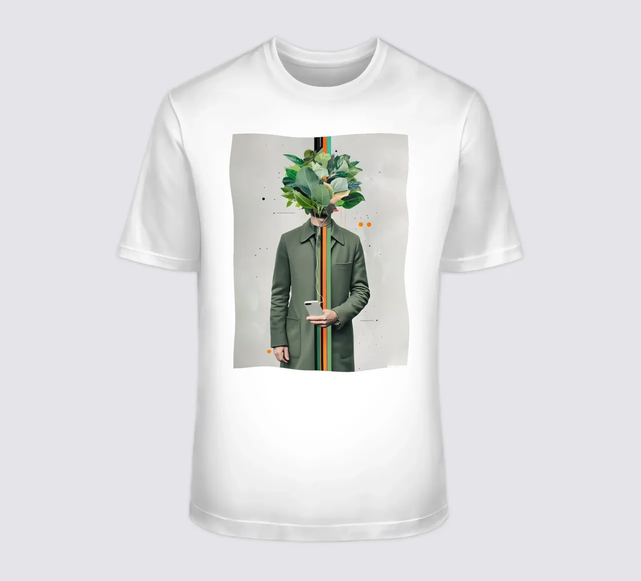 Uomo surreale con testa di fogliame t-shirt da 🥝 KIWI STORE